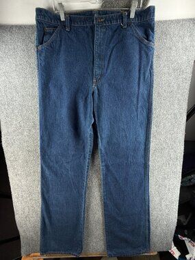 VTG Dee Cee Brand Denim Jeans USA Made Dark Wash Scovill Zip Size ACTL 39X37
